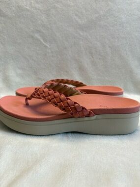 Vionic Women's Sunrise Kenji Toe Post Platform Sandals Terra Cotta Sz 11